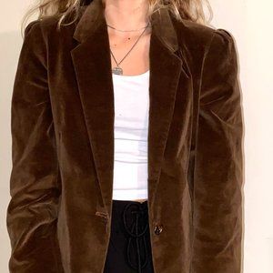 Vintage Brown Velour Blazer/Jacket